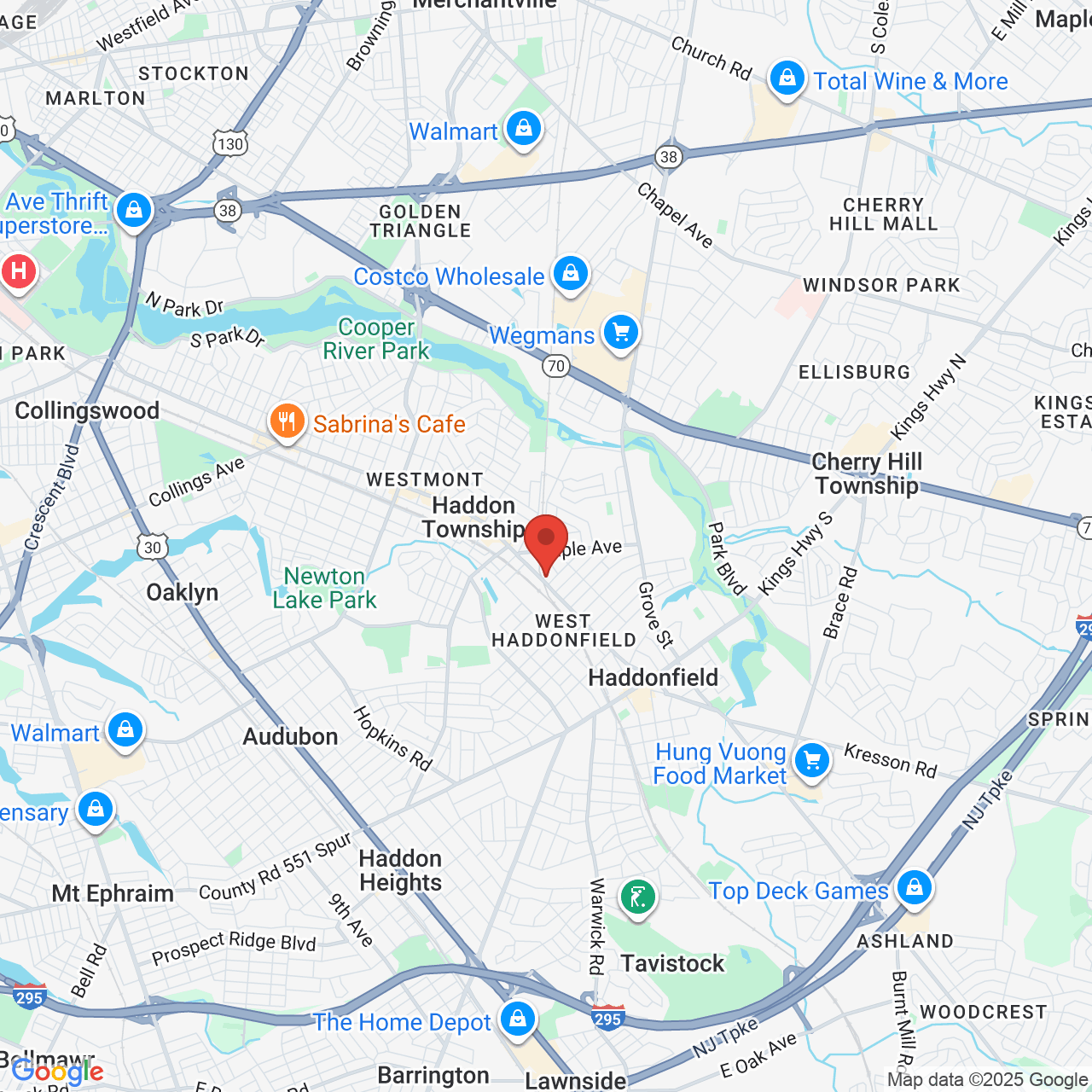 Google map image of our location in 807 N Haddon Ave Haddonfield, NJ